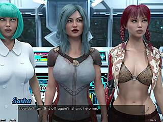 Beautiful Indian MILF in a hot space scene in a 3D game