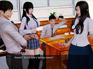 Amateur teens in action on campus in homemade video