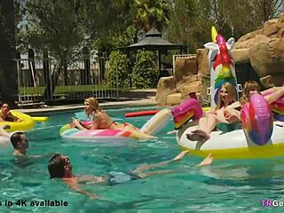 these 3 trannies at the party are sucking and fucking everywhere 😍