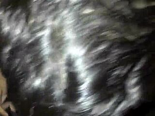 Gay guy sucks big cock bareback at gloryhole, gagging and choking for cum in mouth