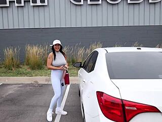 Gym Girl Picked Up and Fucked with Big Cock Outdoors