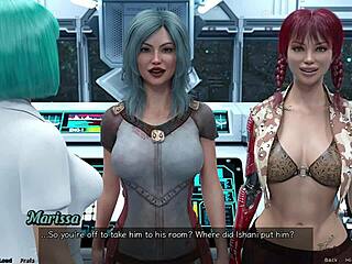 Hot indian milf in curvy outfit gets naked in stranded in space 4 game