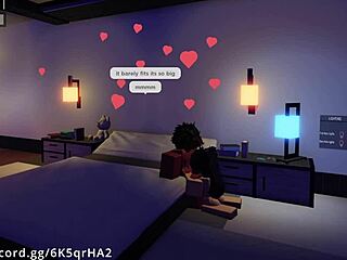 A hot Roblox player gets a rough ride from a horny demon