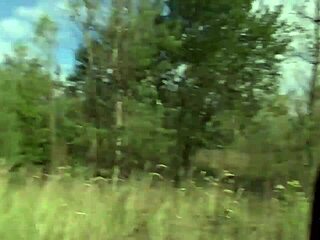 Outdoor wild fuck with brunette slut 💦