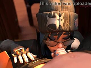 3D animated classroom antics with glasses wearing minx