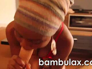 feeling the passion in this real african ebony teen blowjob, cum in mouth