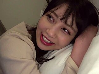 Tall Japanese Teen in Stockings Gives Blowjob and Gets Bent Over. Homemade Couple Enjoys Doggy Style Play.