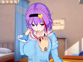 Hentai Game Koikatsu Touhou Satori Tit Rubbing 3D CG Big Tits Anime Video Touhou Project