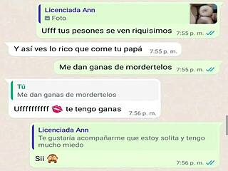 La puta de mi madrastra me escribe por whatsapp mientras mi papa esta de viaje de negocios 😏