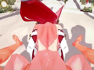Yae Miko in Ahegao face for Genshin Impact fans