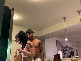 Sexy latina takes big black cock after putting away groceries part 2