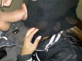 Public restroom encounter with a black beauty and a big cock lover