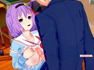 Hentai Game Koikatsu Touhou Satori Tit Rubbing 3D CG Big Tits Anime Video Touhou Project