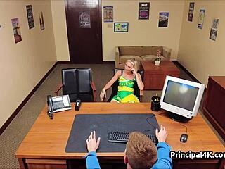Head Teacher Interacts With Sexy Cheerleader And Soccer Mom At Work