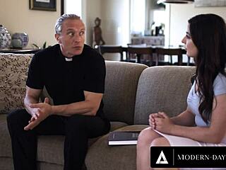 Pervy Priest Creampies Horny Teen Keira Croft's Tight Ass