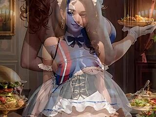 Ever seen an AI-generated busty maid serving food in uniform?