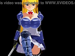 Leticia in action in this Girl b Hero scene