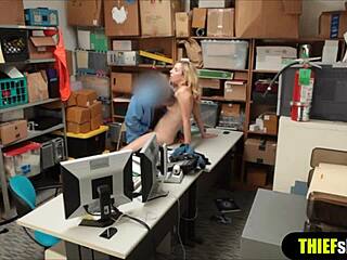 Blonde shoplifter gets pussy filled with hot cum