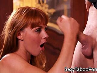 Classy Redhead Sucks Before Tasting Cum 😍