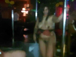 Natural tits bounce during a hot outdoor striptease