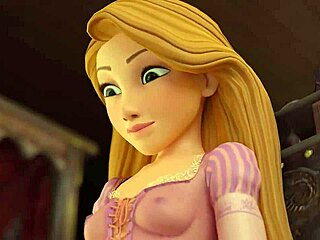 Rapunzel’s eyes widen as she gets to see a cock for the first time in this animated hentai