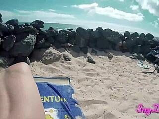 SexyDeas shakes big ass in beach doggystyle POV