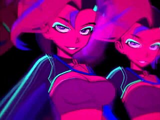 Moikaloop performs a sexy dance in hentai anime cartoon