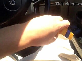 Brunette Hot Wife Teasing in the Car