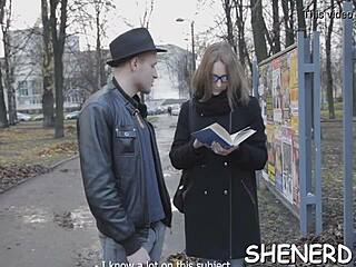 Smashing my nerdy girlfriend's pussy hard and deep.