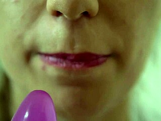 Romanian Teen Sucks Dildo in Close-Up Solo