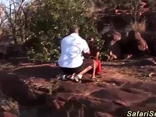 african interracial threesome with rough banging and deepthroat action