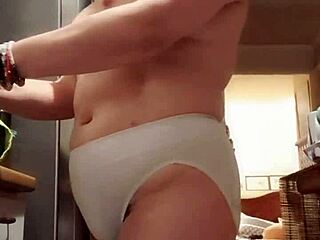 Hey wife, showing off in kitchen with big panties?