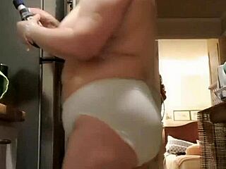 Hey wife, showing off in kitchen with big panties?