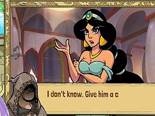 in queen trainer uncensored part 2, the character flirts with jafar amidst groping.