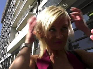 Blonde milf in car and outdoor part 1