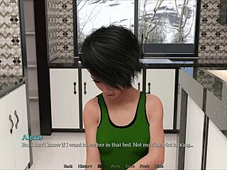 Homemade anime game with small boobed woman