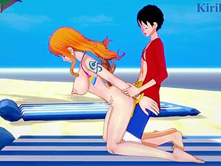 nami and vivi get wild with luffy in one piece hentai! 🔥💦