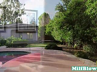 Milf Ashley Fires deepthroats cock while gagging and fingering herself