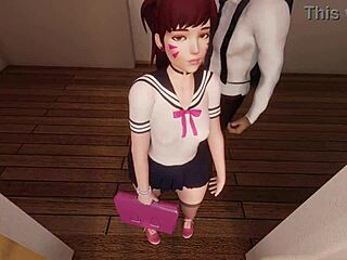3D animated schoolgirls in detention get naughty