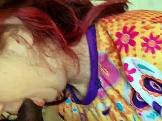 Black cock fucking and deepthroat blowjob in dorm room