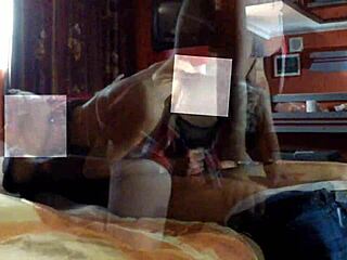 Hot hotel room action with a schoolgirl and a skirt