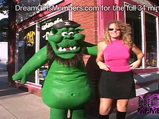 Watch this hot milf flashing in public with her swinger friends.