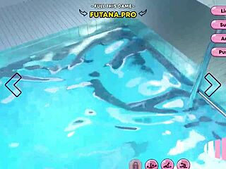 Wet futa double penetration by the pool