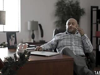 Santa fucks petite teen beauty at boss's home