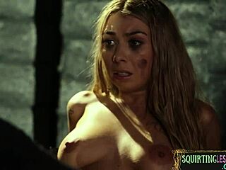 military mistress licks prisoner pussy in wild scene. full lez action unfolds!