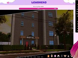 Steamy Vtuber lewdneko in a wild harem hotel adventure