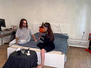 Busty witch fucks nerd on Halloween 😈