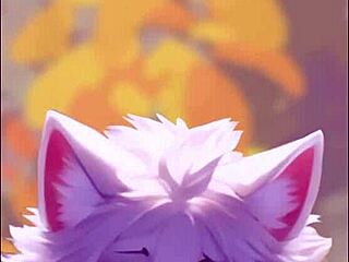 Furry hentai slut deepthroats massive cock in POV.