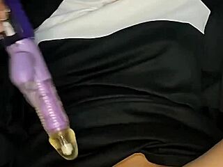 Young pregnant housewife Sor Rita's solo toy play session