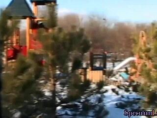 Busty Brunette Babe Uses Speculum Toy In Lingerie, Masturbates And Shows Pussy Close-Up.